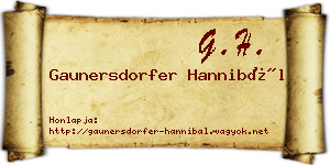 Gaunersdorfer Hannibál névjegykártya